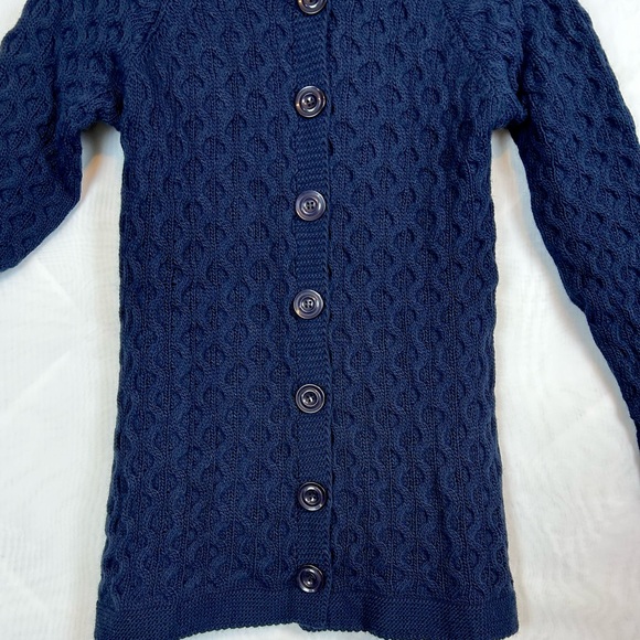 NWT Girls Navy Blue Canle Knit Cardigan Sweater / Size XL - Picture 4 of 8
